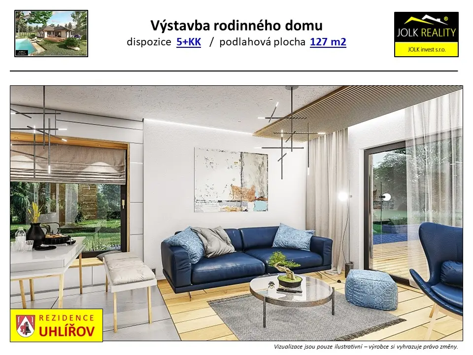 Vizualizace rodinného domu Uhlířov — JOLK Reality, typ 1