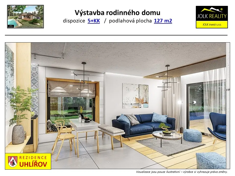 Vizualizace rodinného domu Uhlířov — JOLK Reality, typ 3